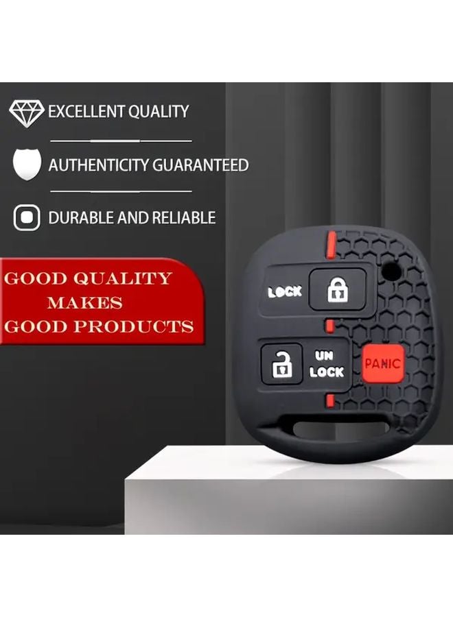 غطاية مفتاح سيليكون بثلاثة أزرار Black Redline لتويوتا كورولا كامري RAV4 لاند كروزر برادو لكزس RX300 RX350 IS200 - Image 5